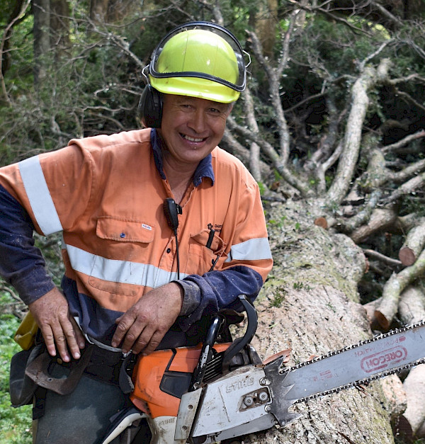 Brett Kewene during a TIP harvest operation